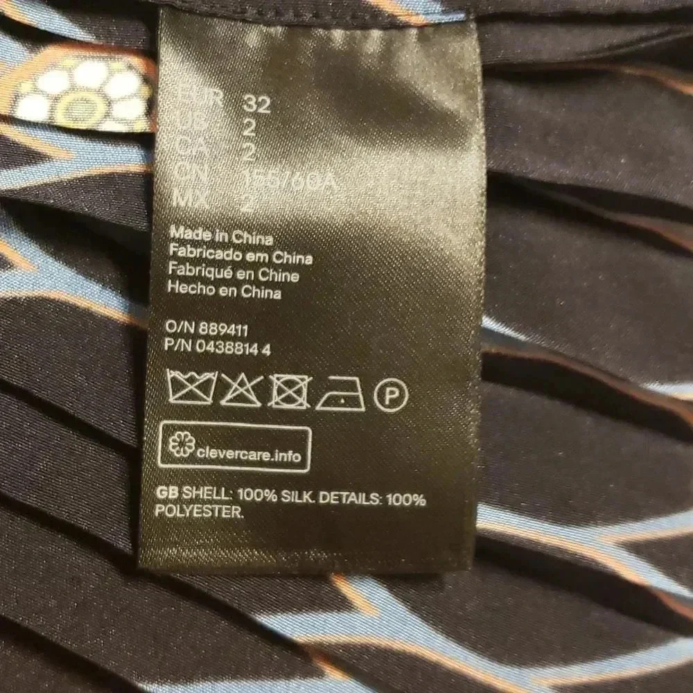 𝅺KENZO ×H&M 100% silk cute skirt size 2 NWOT - Picture 4 of 7
